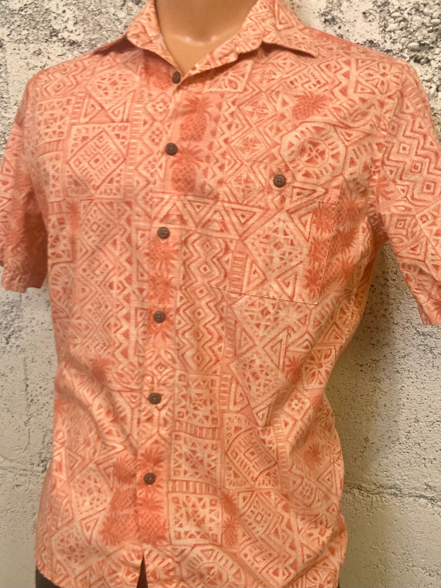 Vintage Orange Hawaiian Buttondown