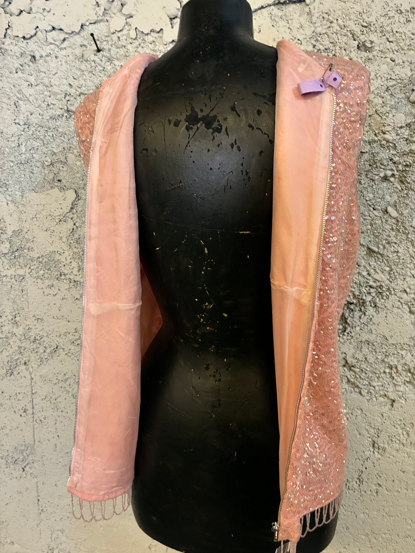 1960s Beaded Pink Top