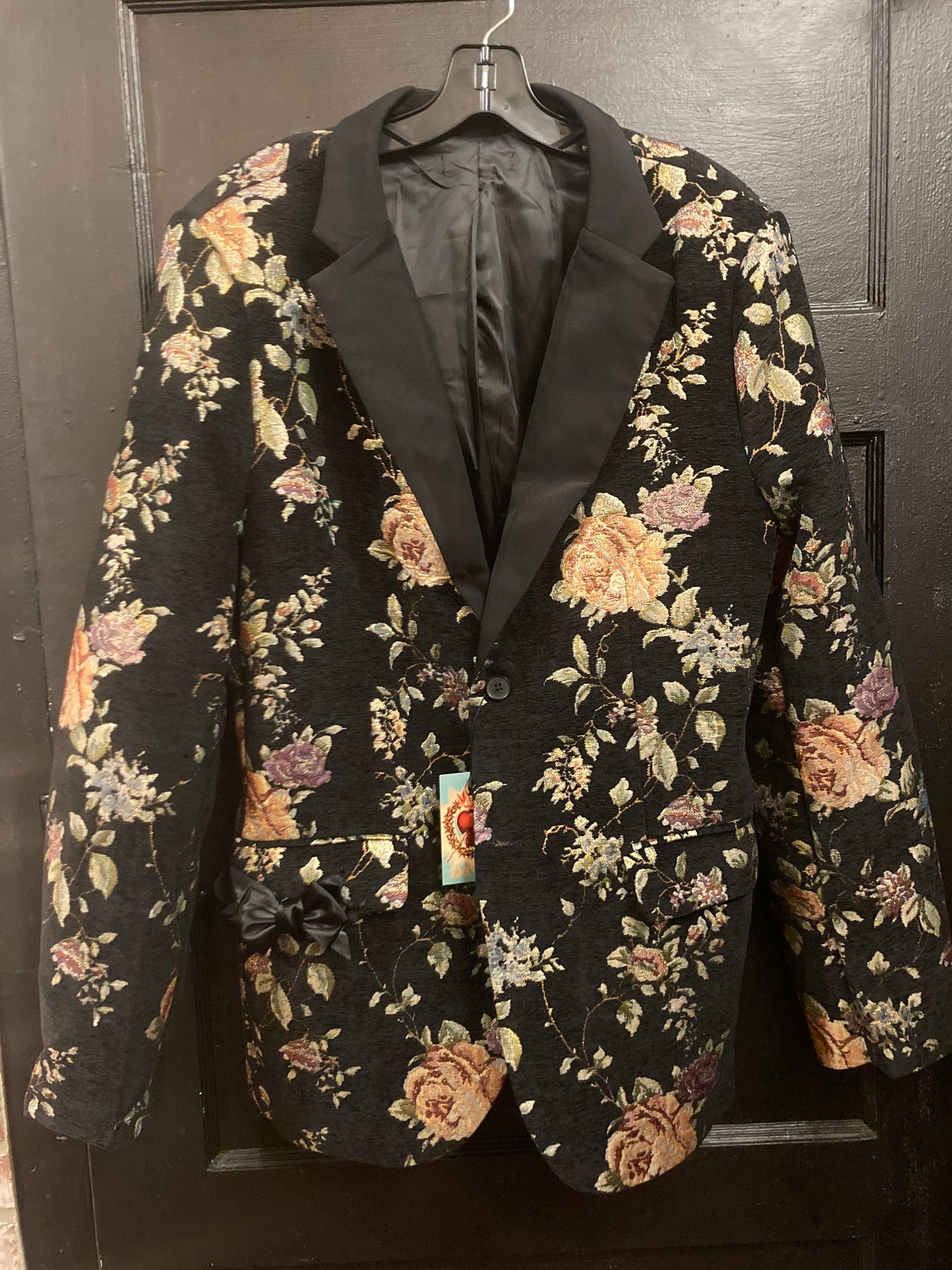 Black Floral Blazer