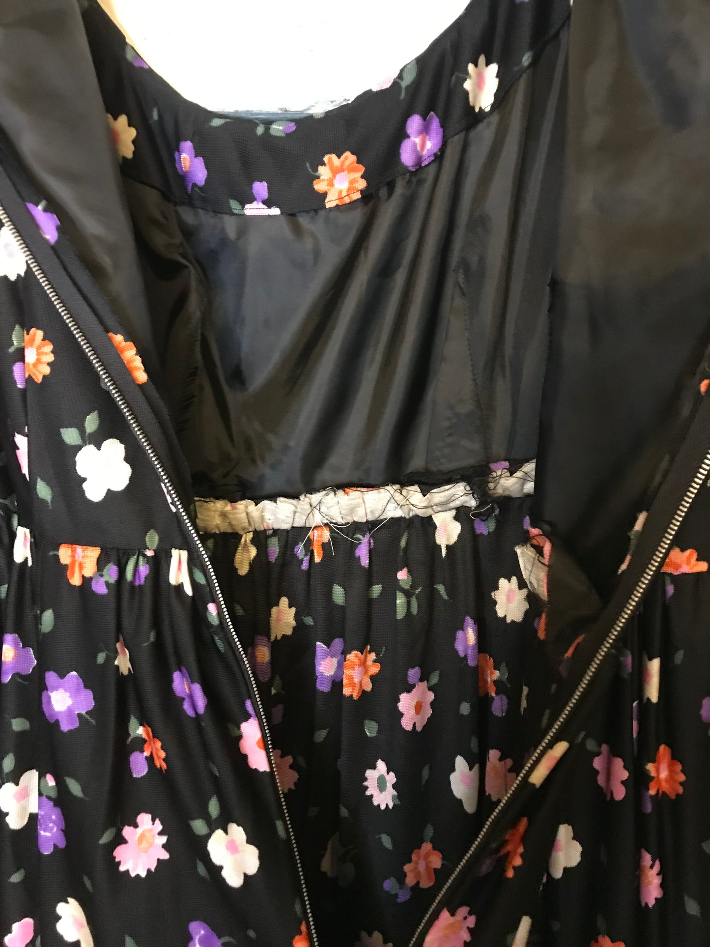 Black Floral 70s Dress