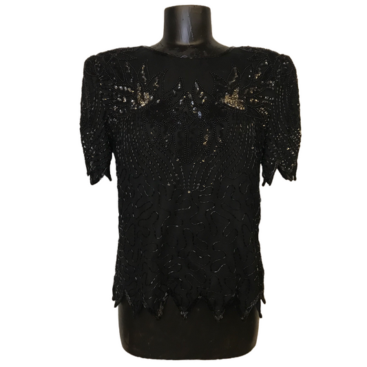 Denise Elle Beaded 80s Top