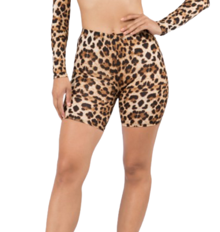 Lucky Leopard Biker Shorts