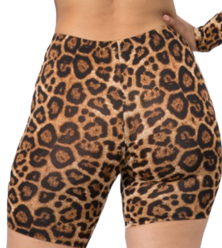 Lucky Leopard Biker Shorts